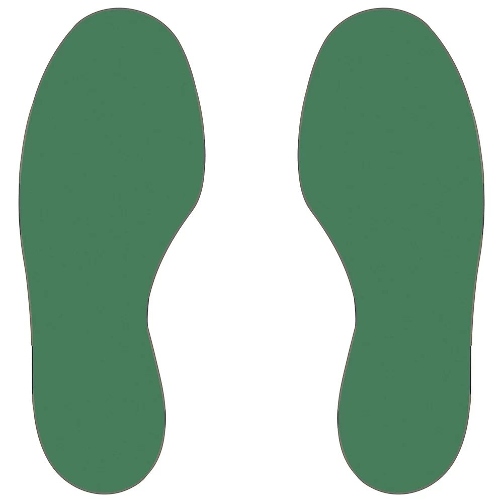 kaiserkraft Marcajes de PVC para el suelo, pies, 5 derechos y 5 izquierdos, UE 10 unid., verde