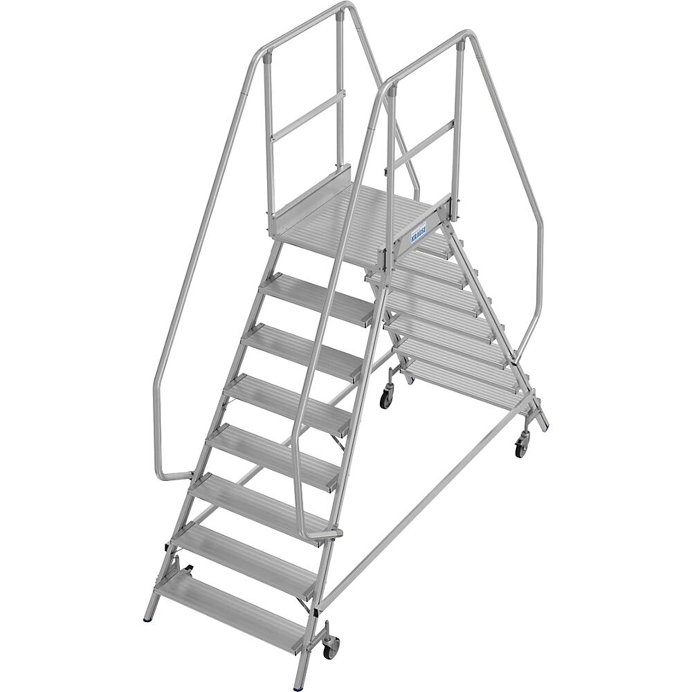 KRAUSE Escalera con tarima, acceso por ambos lados, 2 x 8 peldaños