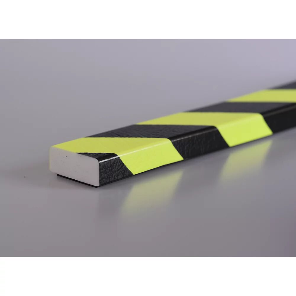 SHG Protección de superficies Knuffi®, tipo D, pieza de 1 m, imán, amarillo y negro, fluorescente de día