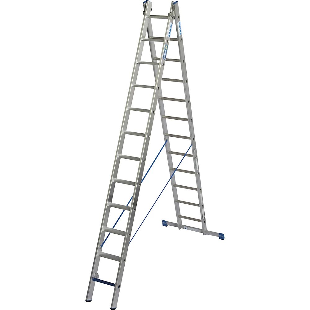 KRAUSE Escalera multiusos profesional STABILO + S, de 2 tramos, combinación de peldaños planos y estrechos, 2 x 12 peldaños planos / estrechos