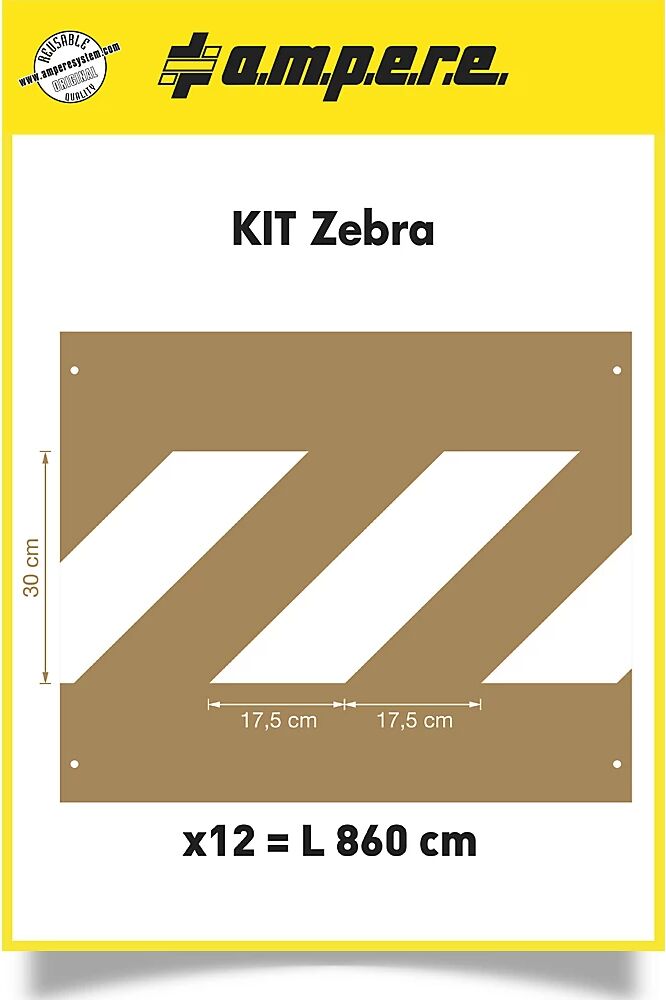 Ampere Juego de plantillas, para pasos de cebra, 12 plantillas, cartón