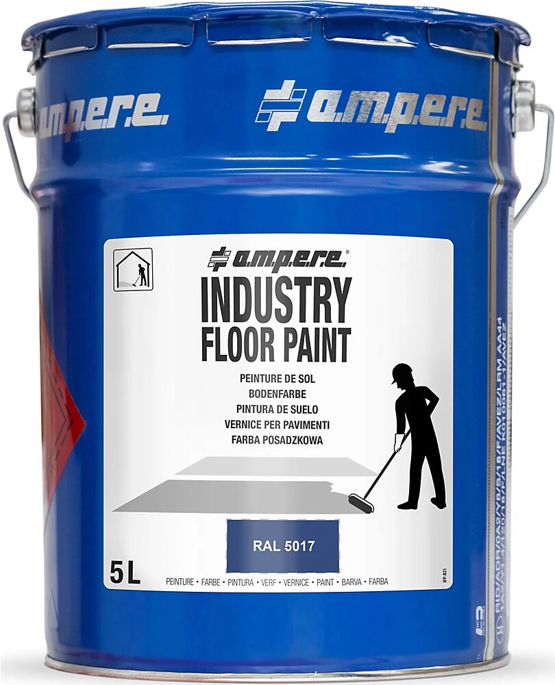 Ampere Pintura para marcar suelos Industry Floor Paint®, contenido 5 l, azul