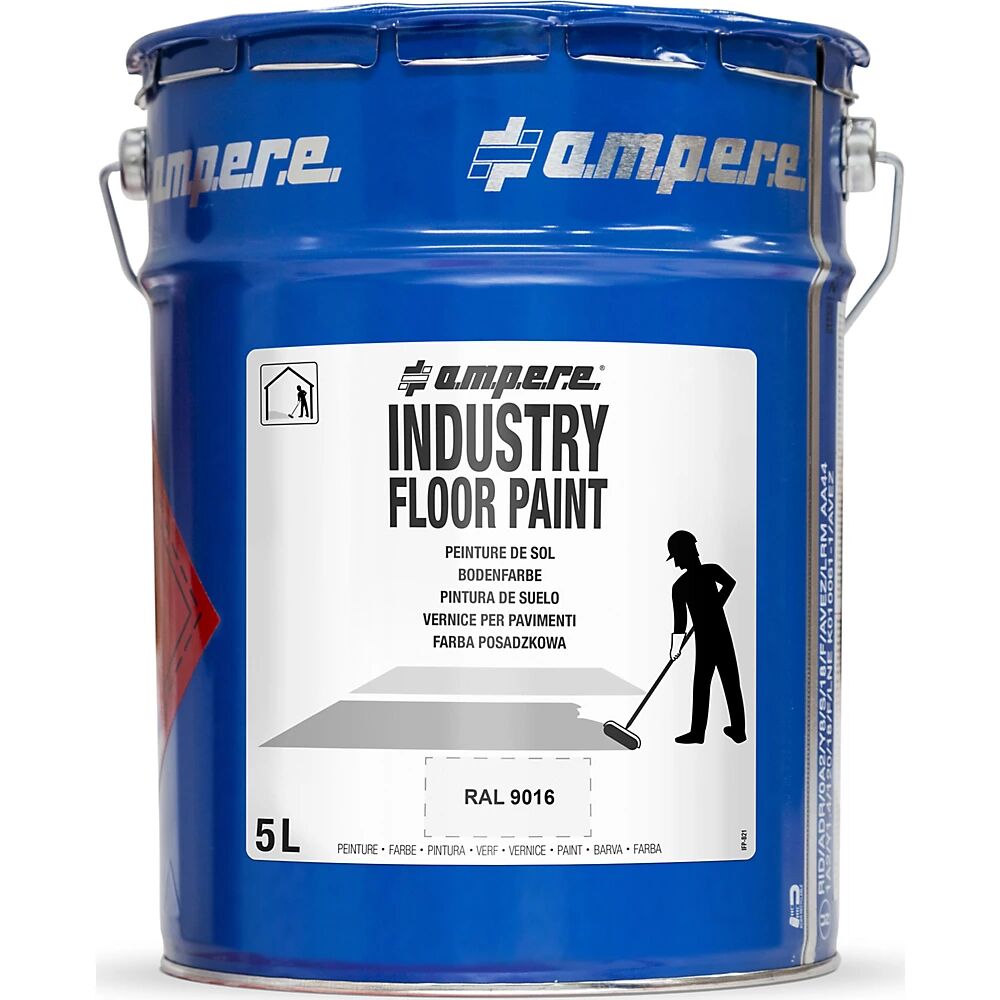 Ampere Pintura para marcar suelos Industry Floor Paint®, contenido 5 l, blanco