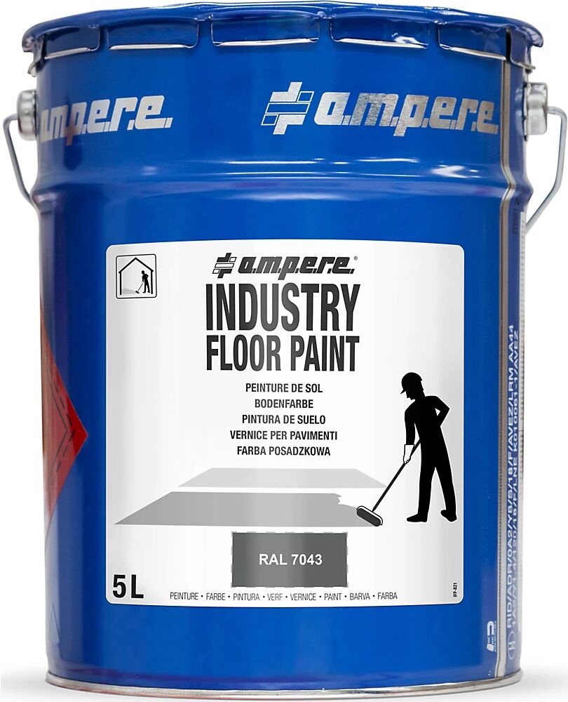 Ampere Pintura para marcar suelos Industry Floor Paint®, contenido 5 l, gris