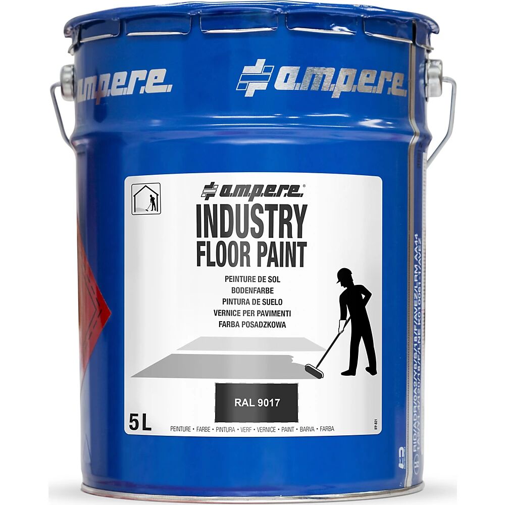 Ampere Pintura para marcar suelos Industry Floor Paint®, contenido 5 l, negro