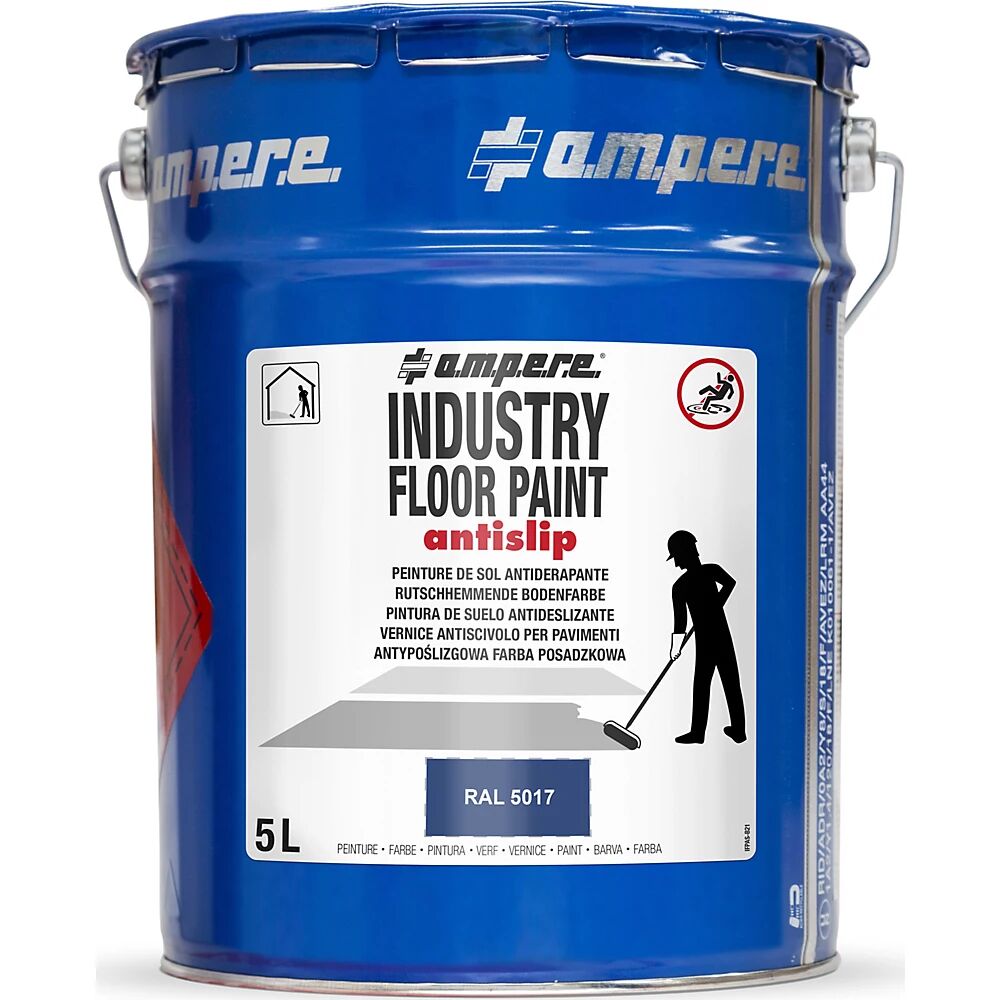 Ampere Pintura para marcar suelos Industry Floor Paint antislip®, contenido 5 l, azul