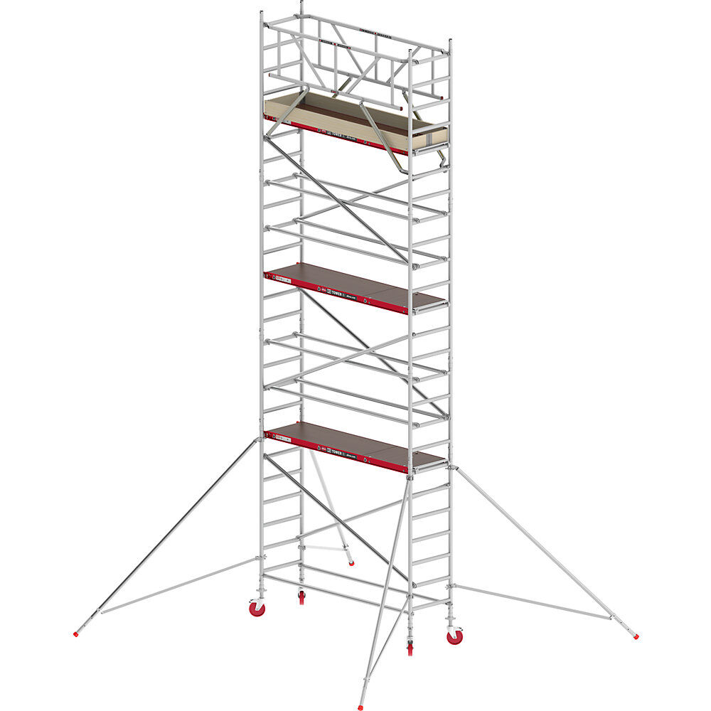 Altrex Andamio rodante RS TOWER 41 estrecho, plataforma de madera, longitud 1,85 m, altura de trabajo 8,20 m