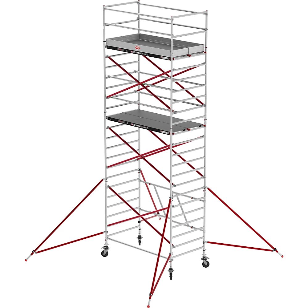 Altrex Andamio rodante RS TOWER 55, plataforma Fiber-Deck®, longitud 1,85 m, altura de trabajo 7,80 m