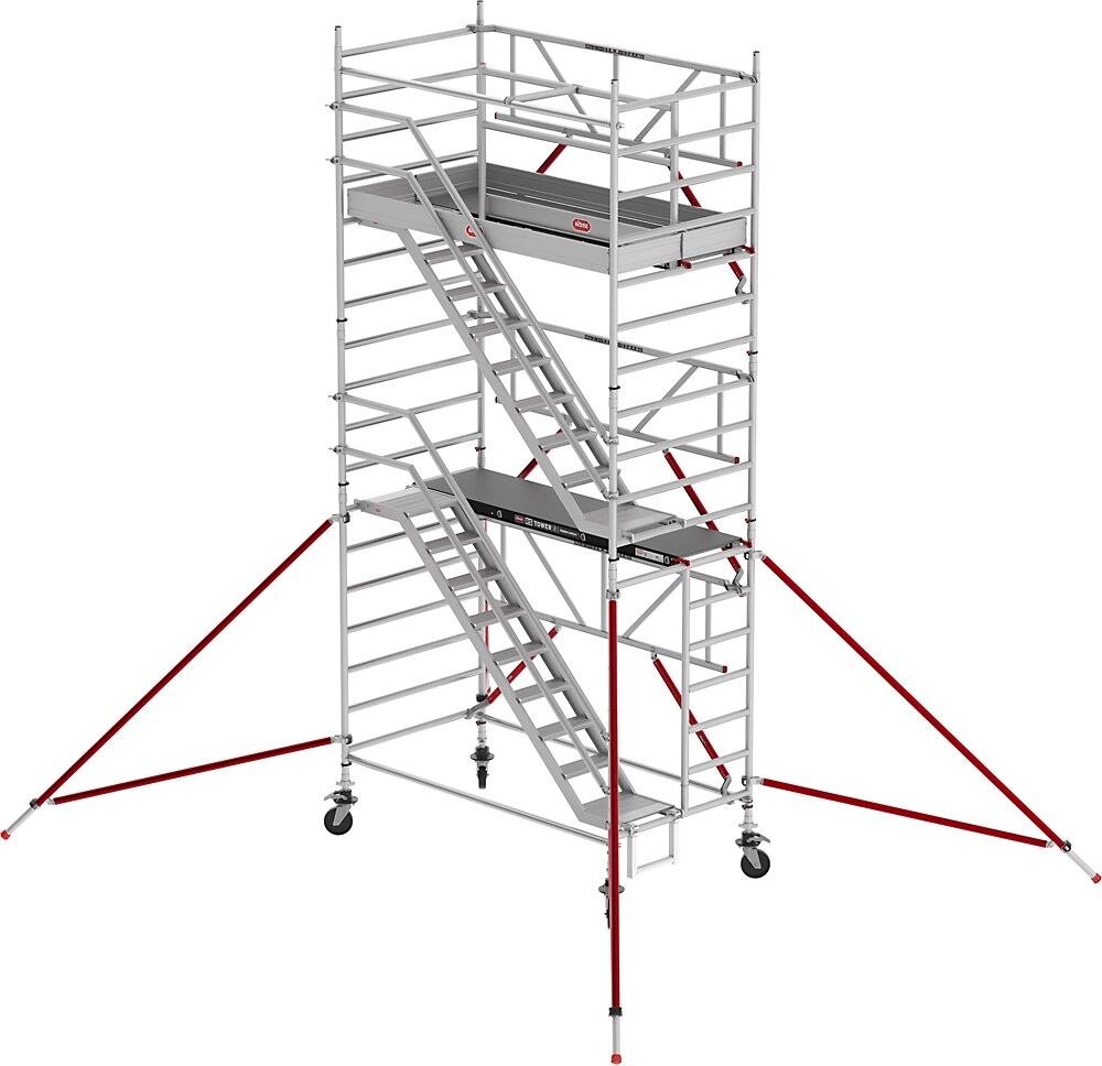 Altrex Andamio con escalera RS TOWER 53 ancho, plataforma de madera, longitud 1,85 m, altura de trabajo 6,20 m