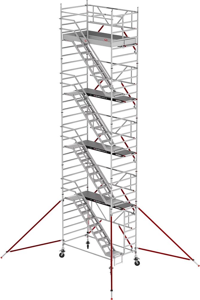 Altrex Andamio con escalera RS TOWER 53 ancho, plataforma de madera, longitud 1,85 m, altura de trabajo 10,20 m