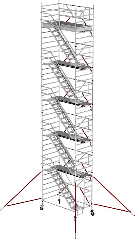 Altrex Andamio con escalera RS TOWER 53 ancho, plataforma de madera, longitud 2,45 m, altura de trabajo 12,20 m