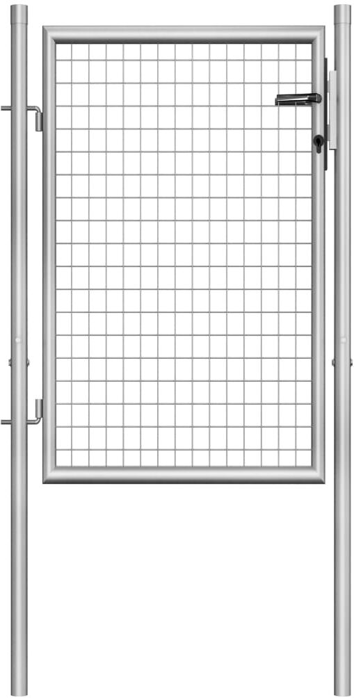 vidaXL Puerta de jardín de acero galvanizado plateado 105x150 cm