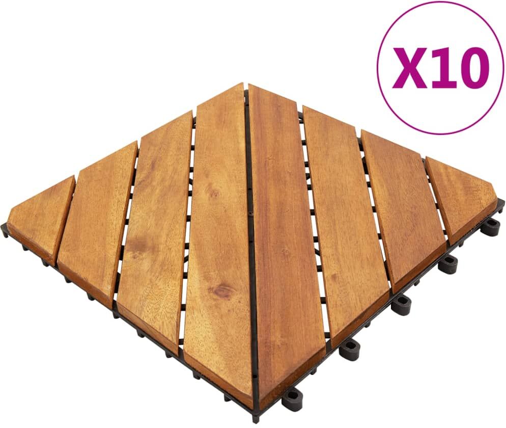 vidaXL Baldosas de terraza 10 uds madera maciza de acacia 30x30 cm