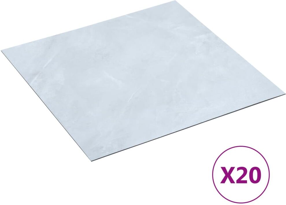 vidaXL Tarimas autoadhesivas 20 piezas PVC 1,86 m² mármol blanco