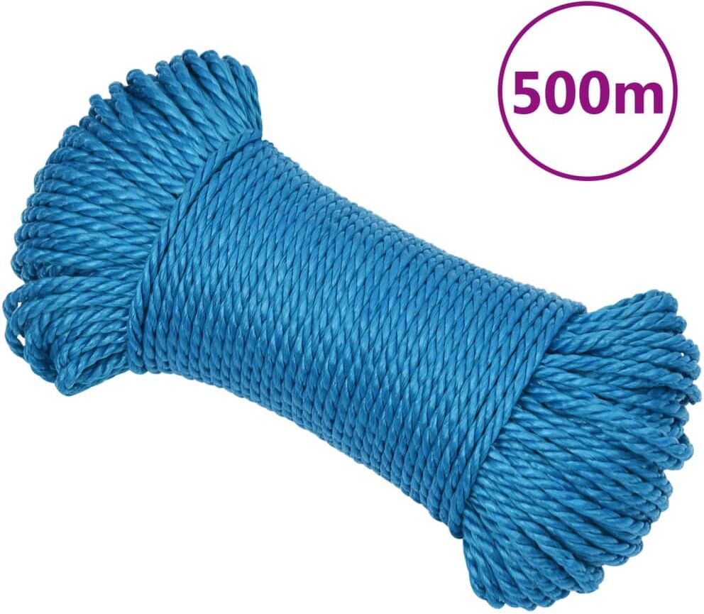 vidaXL Cuerda de trabajo polipropileno azul 3 mm 500 m