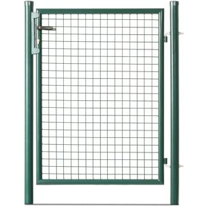 EASY CLOTURE Portillon grillagé en acier galvanisé maille 50 x 50 passage 1m x 1m00 Vert - Publicité