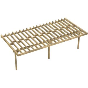 DECKLINEA Structure Terrasse Bois Pilotis en Kit - 12x4,20m - 50,4m2 - Solives + Poteaux - Sapin Traite Autoclave - Charge Utile 350Kg/m² - Epicea - Garantie 10 ans