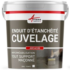 Arcane Industries - Enduit d'Etanchéité Hydrofuge - Enduit de Cuvelage pour béton, support maçonné arcacim - 25 kg Blanc Blanc - Publicité