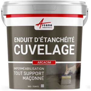 Arcane Industries - Enduit d'Etanchéité Hydrofuge - Enduit de Cuvelage pour béton, support maçonné arcacim - 5 kg Gris Gris - Publicité