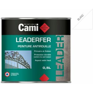 - leaderfer blanc 0,5L-Laque antirouille brillante pour toutes vos ferrures blanc