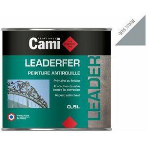 - leaderfer Gris Titane 0,5L -Laque antirouille brillante pour toutes vos ferrures gris titane