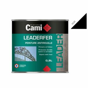 - leaderfer Noir brillant 0,5L -Laque antirouille brillante pour toutes vos ferrures noir brillant