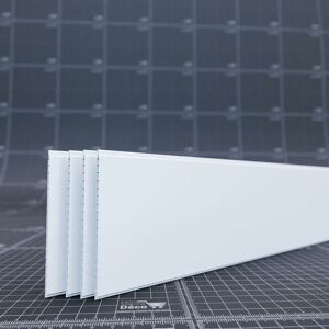 MON MARCHÉ DÉCO Lambris PVC 250 mm - Lot de 4 Lames - Blanc - Publicité