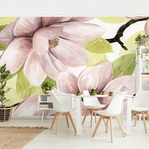 MICASIA Papier peint intissé Premium - Magnolia Blush ii - Mural Format Paysage Dimension HxL: 190cm x 288cm - Publicité