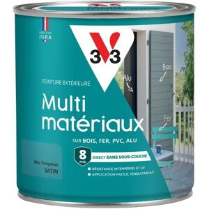 - Peinture extérieure Multi-matériaux Bleu turquoise Satin 0,5L