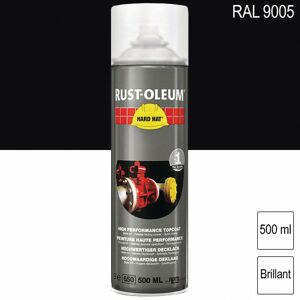 - Peinture de finition industrielle aérosol Hard Hat ral 9005 Noir foncé brillant 500ml