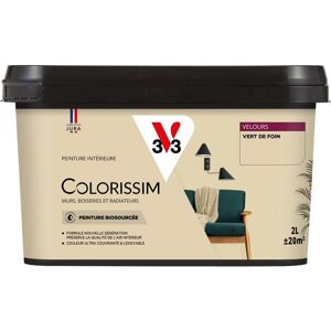 - Peinture murale intérieure Colorissim® Vert de foin Velours 2L - Vert De Foin