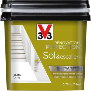 - Peinture sols & escaliers Rénovation perfection® Blanc satin 0,75L - Blanc