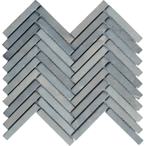 Vente-unique.com Mosaïque sol et mur en marbre gris - pack de 1m² (11 dalles de 30x31 cm) - MANDROS