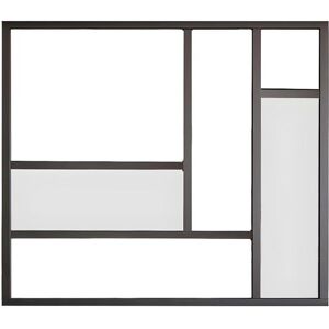 Vente-unique Verriere atelier design en aluminium thermolaque avec miroirs 150x130 cm - Noir - ELEXIA