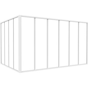 Vente-unique Verriere d'angle d'atelier en aluminium thermolaque - L180 x L120 x H105 - Blanc - BAYVIEW