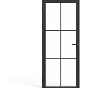 Vente-unique Bloc porte reversible en aluminium et verre trempe - H204 x L83 cm - SEROTO