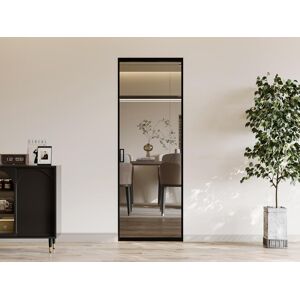 Vente-unique Porte coulissante avec systeme a galandage - aluminium et verre trempe fume - H205 x L73 cm - LINCI II