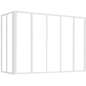 Vente-unique Verrière d'angle atelier en aluminium thermolaqué - L150 x L60 x H130 cm - Blanc - BAYVIEW