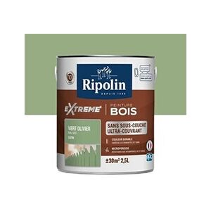 Ripolin Peinture pour pour Bois Interieur + Exterieur - Vert Olivier Ral 6021 Satin, 2,5L - Publicité