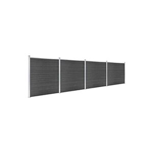 VIDAXL Ensemble de panneau de clôture WPC 699x186 cm Noir - Publicité