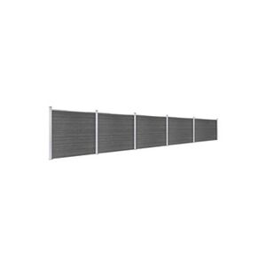 VIDAXL Ensemble de panneau de clôture WPC 872x146 cm Noir - Publicité