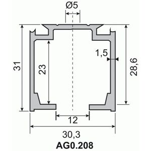 Rail pour système coulissant Série Expert-vantail 80kg-2m ROB