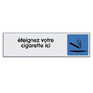 Panneaux de réglementation plexiglas - 170x40 mm - Éteignez votre cigarette ici NOVAP - Publicité
