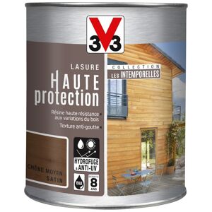 Lasure Bois V33 Haute Protection Intemporelle Chêne Moyen Satin 1L
