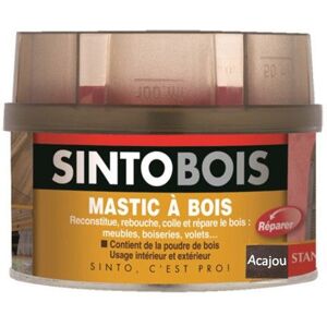 Mastic SINTOBOIS FIN + Tube durcisseur SINTO - Acajou - Boite 500 ml - 33871