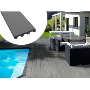 Habitat et jardin Pack 5 m? - Lames de terrasse composite pleines - Gris - Publicité