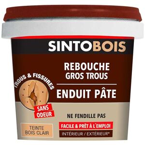 Rebouche bois prêt à l'emploi gros trous et fissures Sinto 500g - Publicité