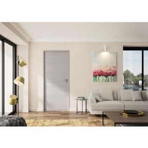 Bloc Porte ajustable décor chêne gris clair BILBAO - 204 x 83 cm Gauche