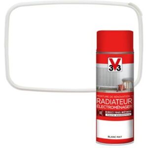 Peinture de r?novation a?rosol radiateur ?lectrom?nager V33 blanc mat 400ml