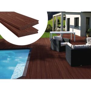 Habitat et jardin Pack 5 m? - Lames de terrasse composite co-extrud?es - Marron - Publicité